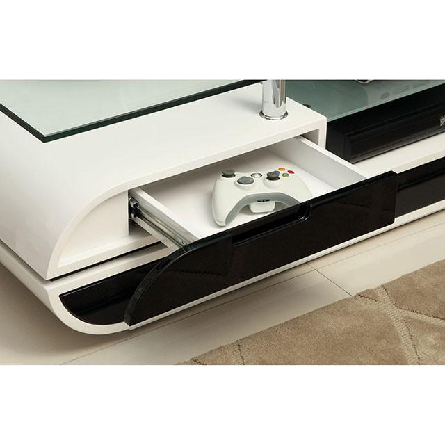 Evos Black/White 63" TV Console - Casa Morelos / Coahuila Furniture (Oklahoma City, OK)
