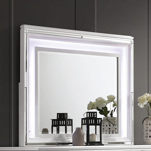 EMMELINE Mirror w/ LED Lights, White - Casa Morelos / Coahuila Furniture (Oklahoma City, OK)