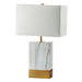 Faith White Marble/Gold 20"H White Marble Gold Table Lamp - Casa Morelos / Coahuila Furniture (Oklahoma City, OK)