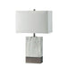 Faith White Marble/Silver 20"H White Marble Steel Table Lamp - Casa Morelos / Coahuila Furniture (Oklahoma City, OK)