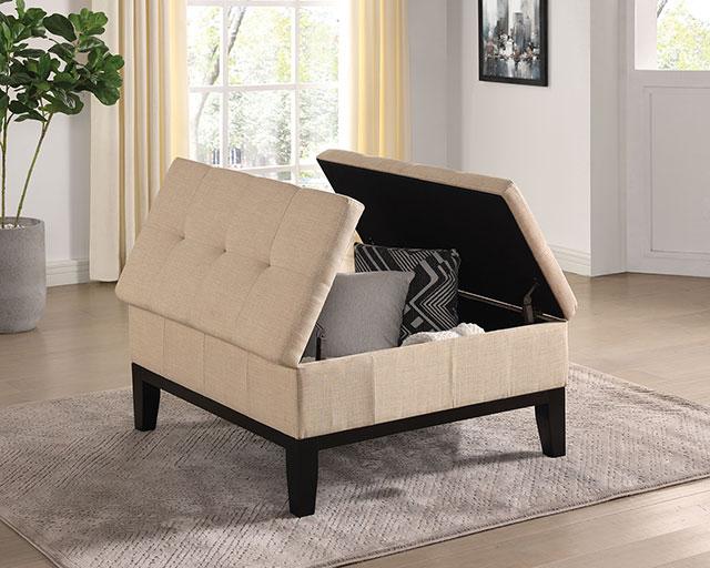 FAZIO Storage Ottoman, Beige - Casa Morelos / Coahuila Furniture (Oklahoma City, OK)