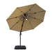 Fera 10 Ft Round Umbrella w/ LED Bulb + 37" Large Base - Casa Morelos / Coahuila Furniture (Oklahoma City, OK)