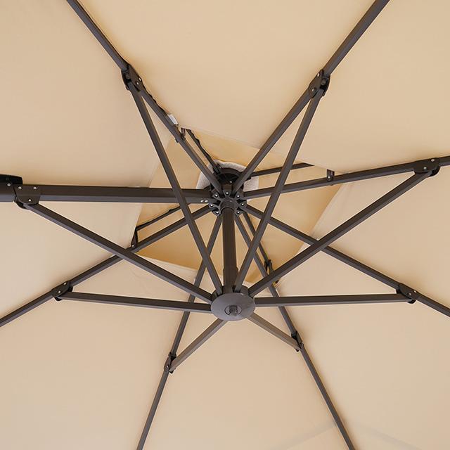 Fida 8 Ft Square Umbrella w/ Double Top + 37" Large Base - Casa Morelos / Coahuila Furniture (Oklahoma City, OK)