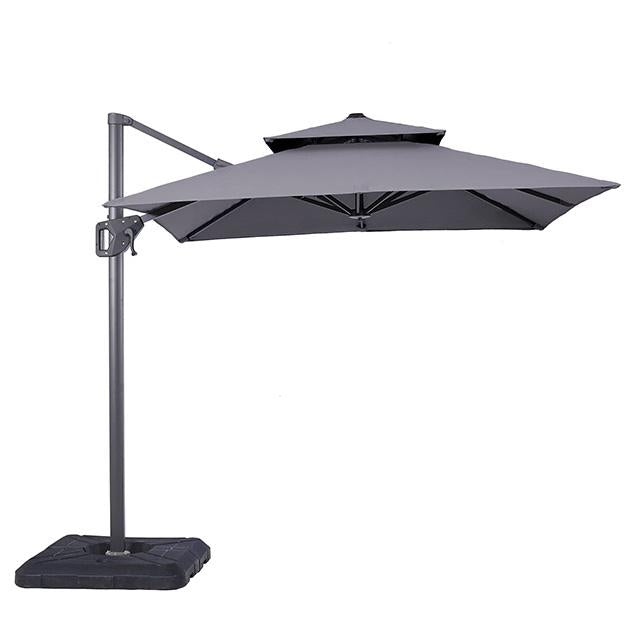 Fida 8 Ft Square Umbrella w/ Double Top + 37" Large Base - Casa Morelos / Coahuila Furniture (Oklahoma City, OK)