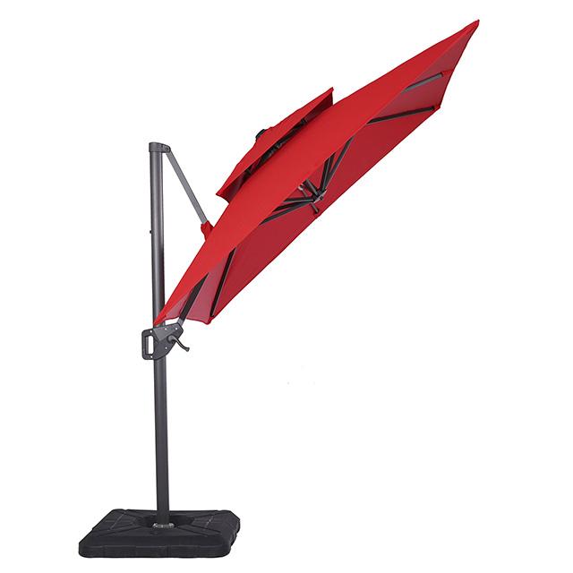 Fida 8 Ft Square Umbrella w/ Double Top + 37" Large Base - Casa Morelos / Coahuila Furniture (Oklahoma City, OK)