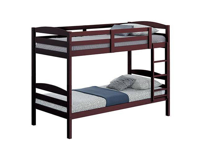 Finsbury Twin Twin Bunk Bed Espresso, Grey & White - Casa Morelos / Coahuila Furniture (Oklahoma City, OK)