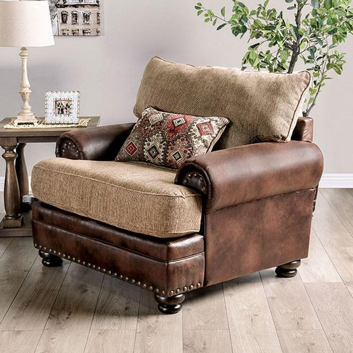 Fletcher Brown/Tan Chair - Casa Morelos / Coahuila Furniture (Oklahoma City, OK)