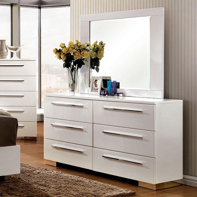 CLEMENTINE Glossy White Mirror - Casa Morelos / Coahuila Furniture (Oklahoma City, OK)
