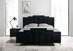 FLORIZEL Cal.King, E.King & Queen Bed, Black & Red - Casa Morelos / Coahuila Furniture (Oklahoma City, OK)