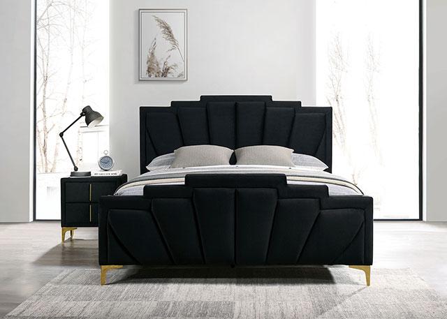 FLORIZEL Cal.King, E.King & Queen Bed, Black & Red - Casa Morelos / Coahuila Furniture (Oklahoma City, OK)