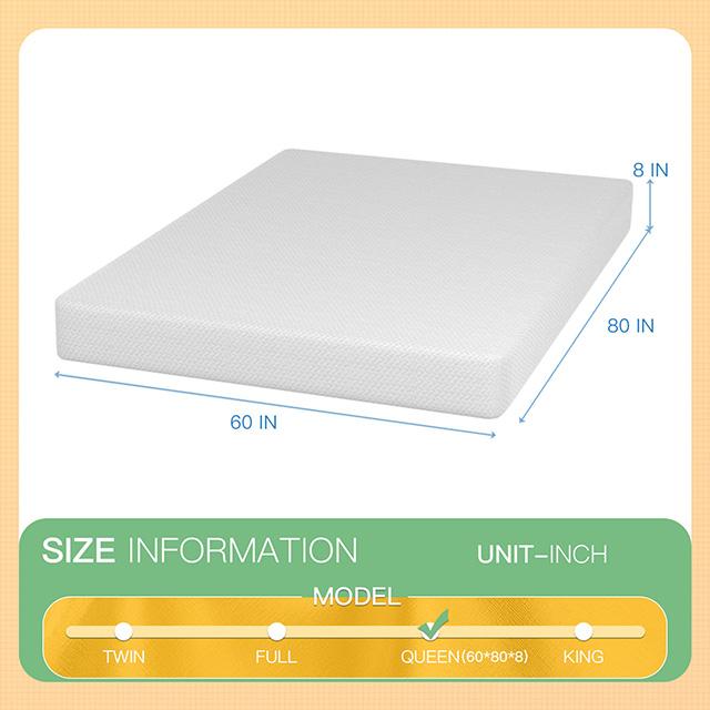 Forsythia 8" Queen Green Tea Gel Memory Foam - Casa Morelos / Coahuila Furniture (Oklahoma City, OK)