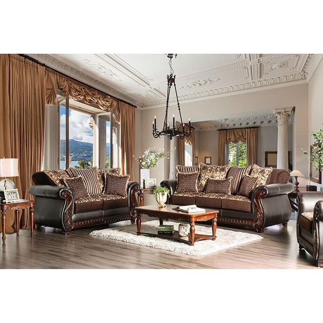 Franklin Dark Brown/Tan Sofa, Dark Brown - Casa Morelos / Coahuila Furniture (Oklahoma City, OK)