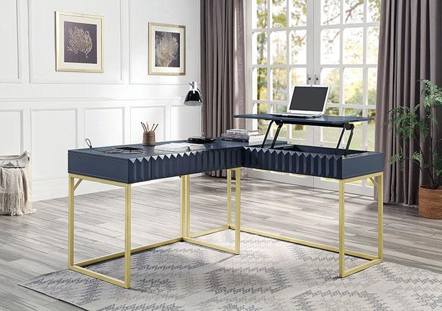 FREIBURG Corner Desk, Antique Blue - Casa Morelos / Coahuila Furniture (Oklahoma City, OK)