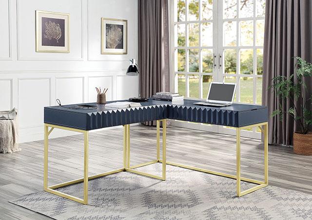 FREIBURG Corner Desk, Antique Blue - Casa Morelos / Coahuila Furniture (Oklahoma City, OK)