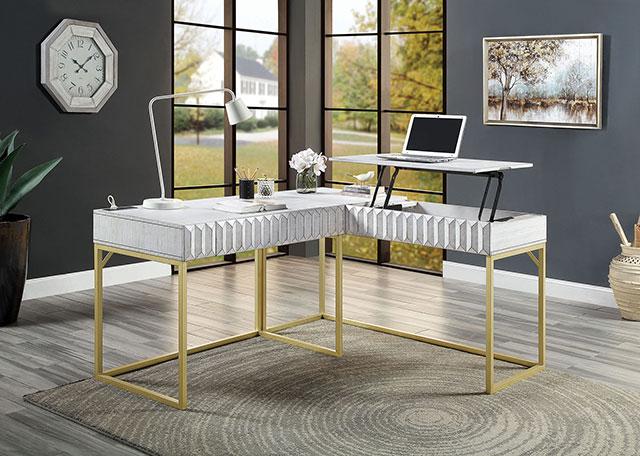 FREIBURG Corner Desk, Antique White - Casa Morelos / Coahuila Furniture (Oklahoma City, OK)