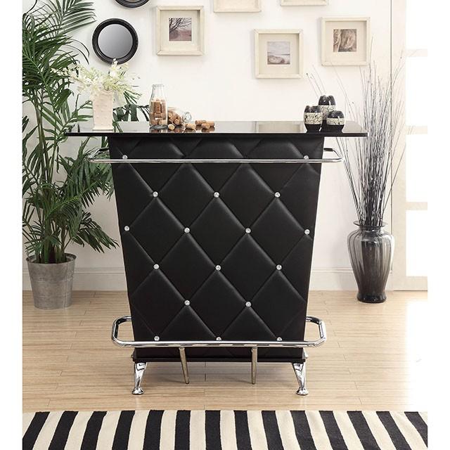 Fuero Black/Chrome Bar Table (K/D) - Casa Morelos / Coahuila Furniture (Oklahoma City, OK)