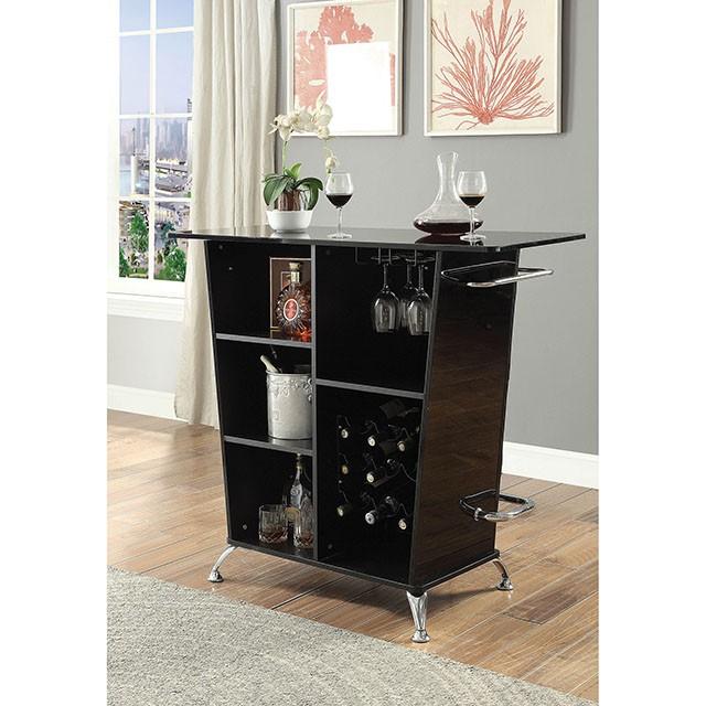 Fuero Black/Chrome Bar Table (K/D) - Casa Morelos / Coahuila Furniture (Oklahoma City, OK)