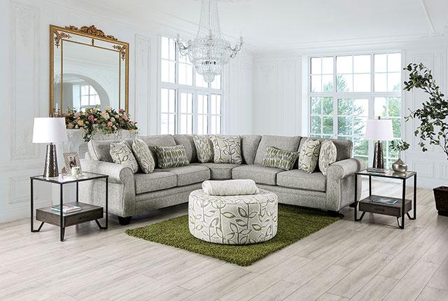 GARDNER Ottoman, Gray/Green - Casa Morelos / Coahuila Furniture (Oklahoma City, OK)