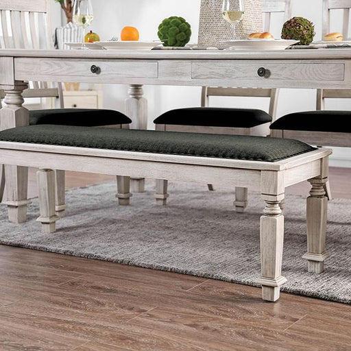 Georgia Antique White/Gray Bench - Casa Morelos / Coahuila Furniture (Oklahoma City, OK)