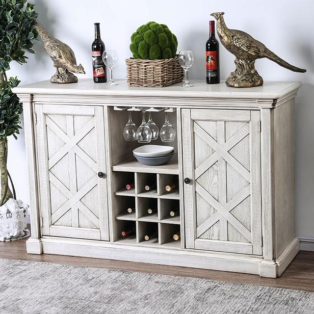 Georgia Antique White/Gray Server - Casa Morelos / Coahuila Furniture (Oklahoma City, OK)