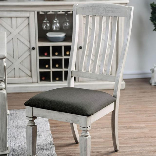 Georgia Antique White/Gray Side Chair (2/CTN) - Casa Morelos / Coahuila Furniture (Oklahoma City, OK)