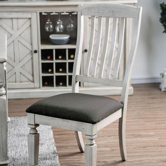 Georgia Antique White/Gray Side Chair (2/CTN) - Casa Morelos / Coahuila Furniture (Oklahoma City, OK)
