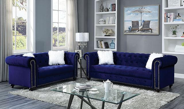 GIACOMO Loveseat, Blue - Casa Morelos / Coahuila Furniture (Oklahoma City, OK)
