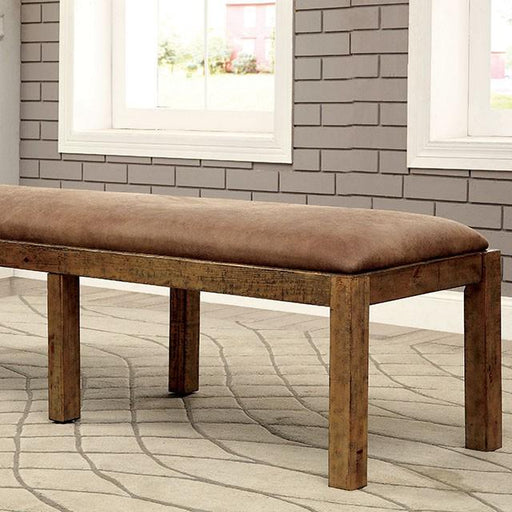 GIANNA Rustic Pine Fabric Bench - Casa Morelos / Coahuila Furniture (Oklahoma City, OK)