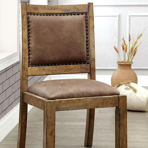 GIANNA Rustic Pine/Brown Side Chair (2/CTN) - Casa Morelos / Coahuila Furniture (Oklahoma City, OK)