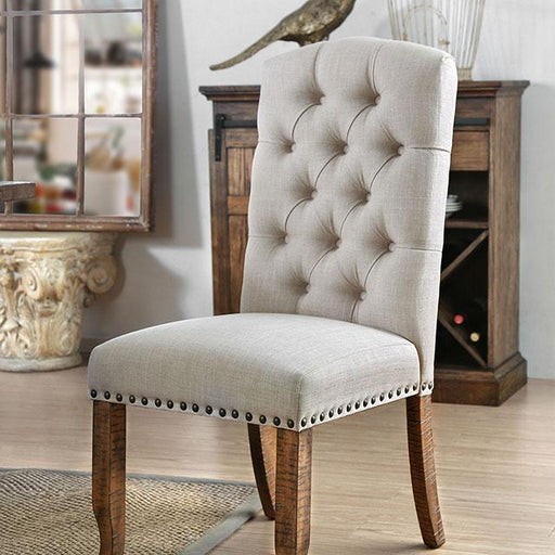 Gianna Rustic Pine/Ivory Side Chair (2/CTN) - Casa Morelos / Coahuila Furniture (Oklahoma City, OK)