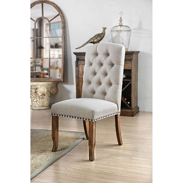 Gianna Rustic Pine/Ivory Side Chair (2/CTN) - Casa Morelos / Coahuila Furniture (Oklahoma City, OK)
