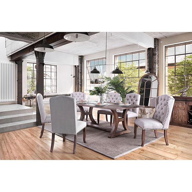 Gianna Rustic Pine/Ivory Wingback Chair (2/CTN) - Casa Morelos / Coahuila Furniture (Oklahoma City, OK)