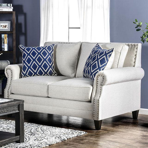 Giovanni Beige/Blue Love Seat - Casa Morelos / Coahuila Furniture (Oklahoma City, OK)