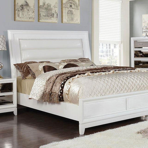 Golva E.King & Queen Bed White & Silver - Casa Morelos / Coahuila Furniture (Oklahoma City, OK)