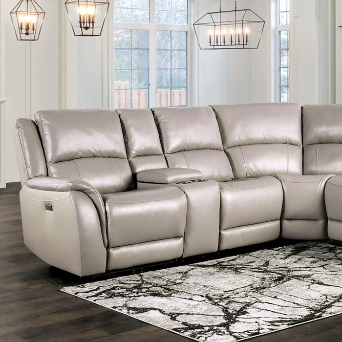 GORGIUS Power Sectional, Light Gray - Casa Morelos / Coahuila Furniture (Oklahoma City, OK)