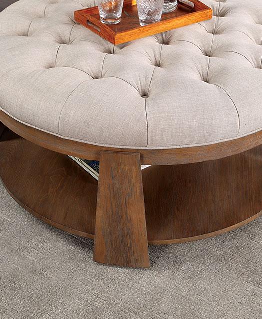 GUIS Round Coffee Table, Beige - Casa Morelos / Coahuila Furniture (Oklahoma City, OK)