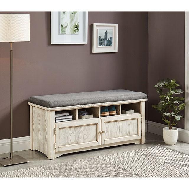 Gwebdolyn Weather White Shoe Bench - Casa Morelos / Coahuila Furniture (Oklahoma City, OK)