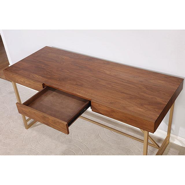 Halstein Light Walnut/Gold Desk - Casa Morelos / Coahuila Furniture (Oklahoma City, OK)