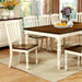 HARRISBURG Vintage White/Dark Oak Dining Table w/ 18" Butterfly Leaf - Casa Morelos / Coahuila Furniture (Oklahoma City, OK)