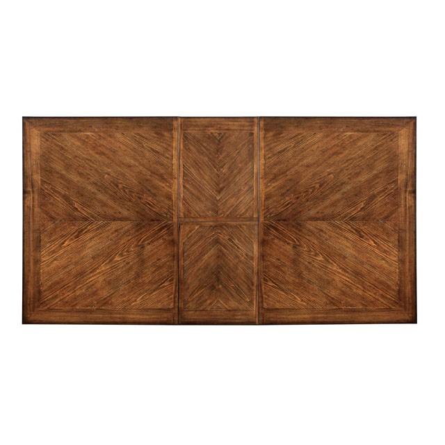 HARRISBURG Vintage White/Dark Oak Dining Table w/ 18" Butterfly Leaf - Casa Morelos / Coahuila Furniture (Oklahoma City, OK)