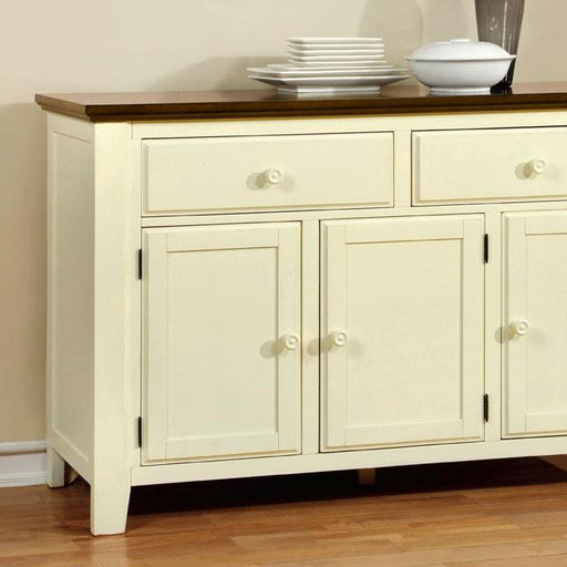 HARRISBURG Vintage White/Dark Oak Server - Casa Morelos / Coahuila Furniture (Oklahoma City, OK)