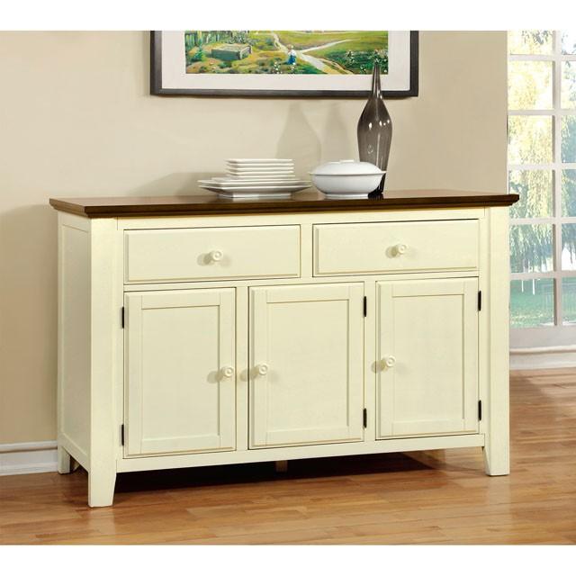 HARRISBURG Vintage White/Dark Oak Server - Casa Morelos / Coahuila Furniture (Oklahoma City, OK)