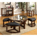 Crystal Cove II Dark Walnut Round Coffee Table w/ 4 Stools - Casa Morelos / Coahuila Furniture (Oklahoma City, OK)