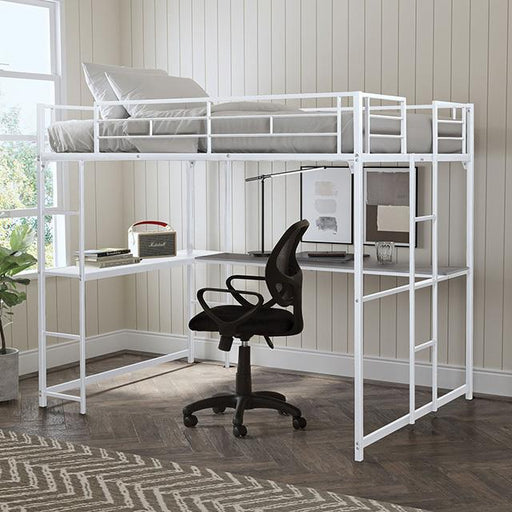 Cybill Full Loft Bed White, Silver, & Black - Casa Morelos / Coahuila Furniture (Oklahoma City, OK)