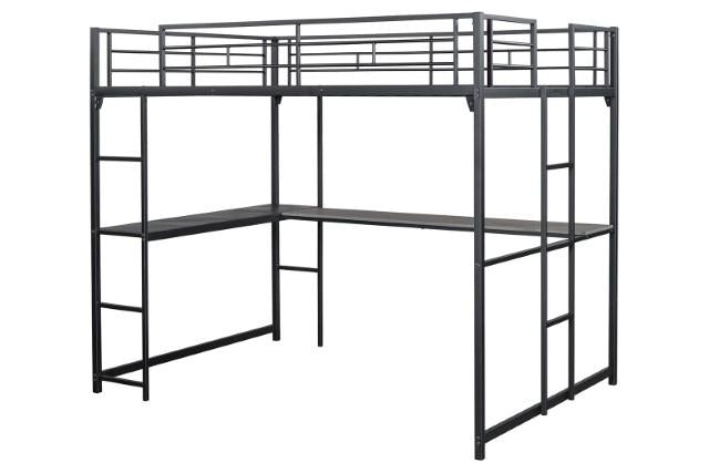 Cybill Full Loft Bed White, Silver, & Black - Casa Morelos / Coahuila Furniture (Oklahoma City, OK)