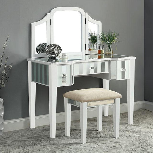 Cyndi White Vanity w/ Stool - Casa Morelos / Coahuila Furniture (Oklahoma City, OK)