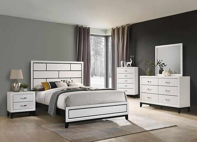Errico Bed Grey & White - Casa Morelos / Coahuila Furniture (Oklahoma City, OK)