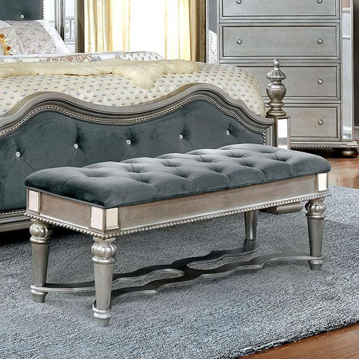 Azha Silver/Gray Bench - Casa Morelos / Coahuila Furniture (Oklahoma City, OK)