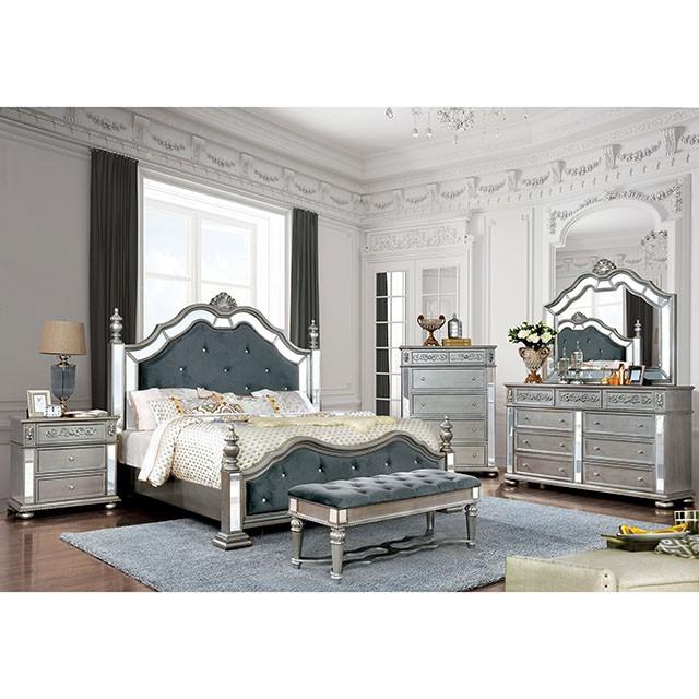 Azha Silver/Gray Cal.King & Queen Bed - Casa Morelos / Coahuila Furniture (Oklahoma City, OK)