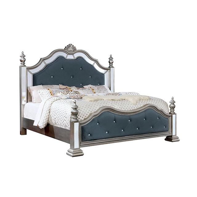Azha Silver/Gray Cal.King & Queen Bed - Casa Morelos / Coahuila Furniture (Oklahoma City, OK)